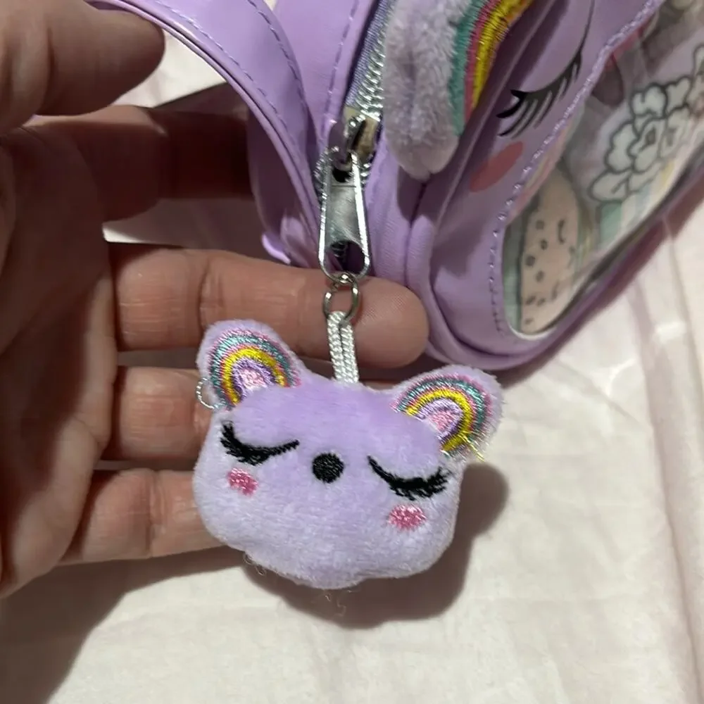 Chasing Rainbows critter pals collection pinkish lavander purse w/ food critter